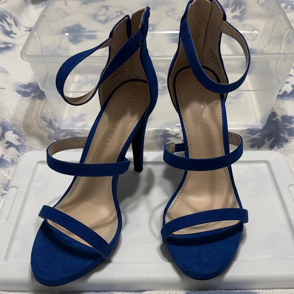 Royal Blue Strappy High Heels